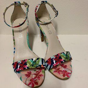Aldo Ankle Strap Heels - Floral